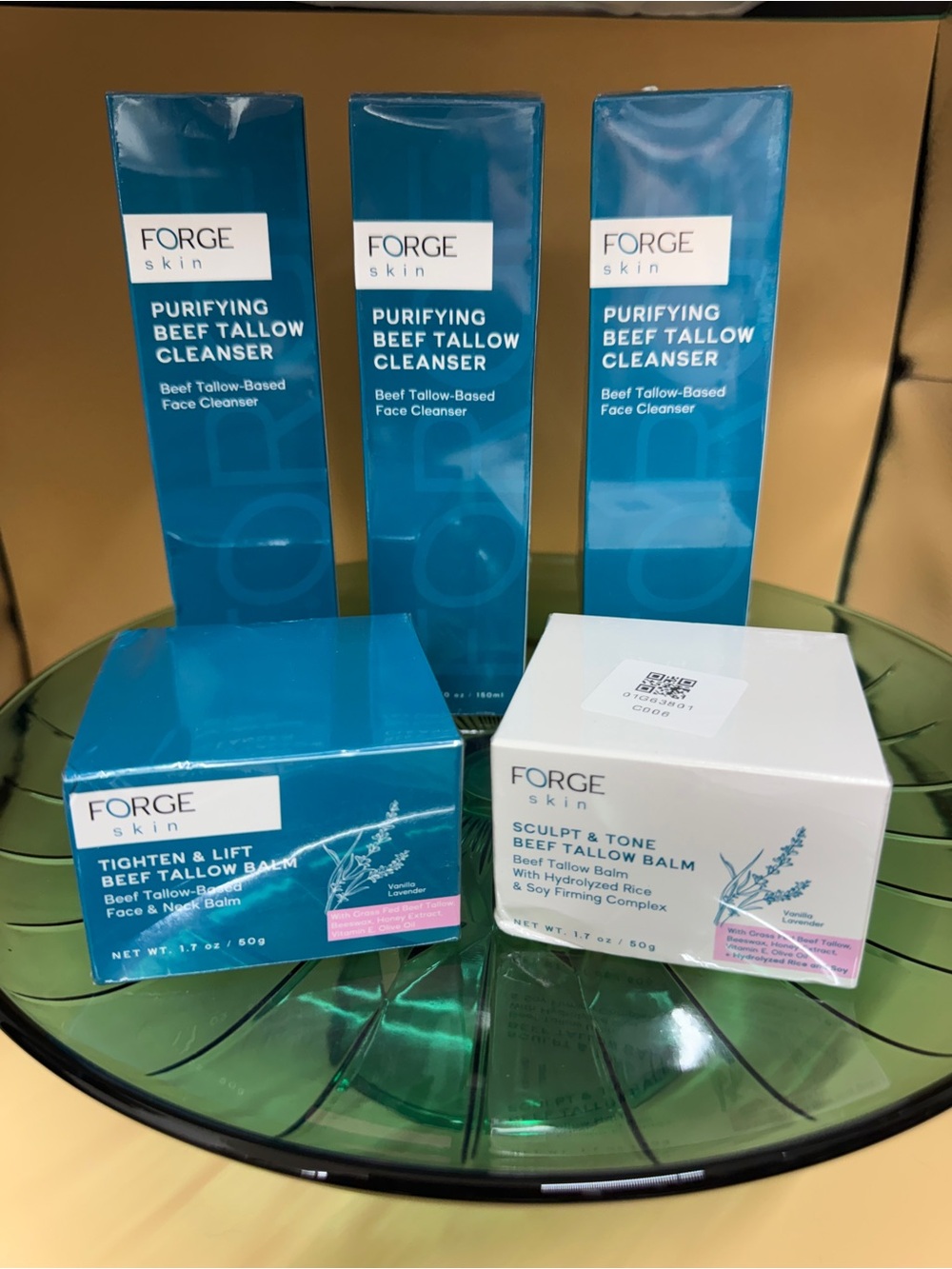 Forge Skin Beef Tallow Skincare Bundle 5pc Set Cleanser & Balms NEW